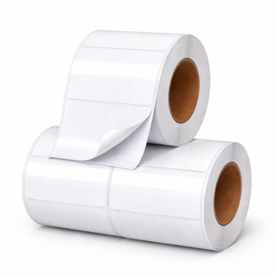 Rollos de etiquetas en blanco de diferentes tamaños listos para impresión
